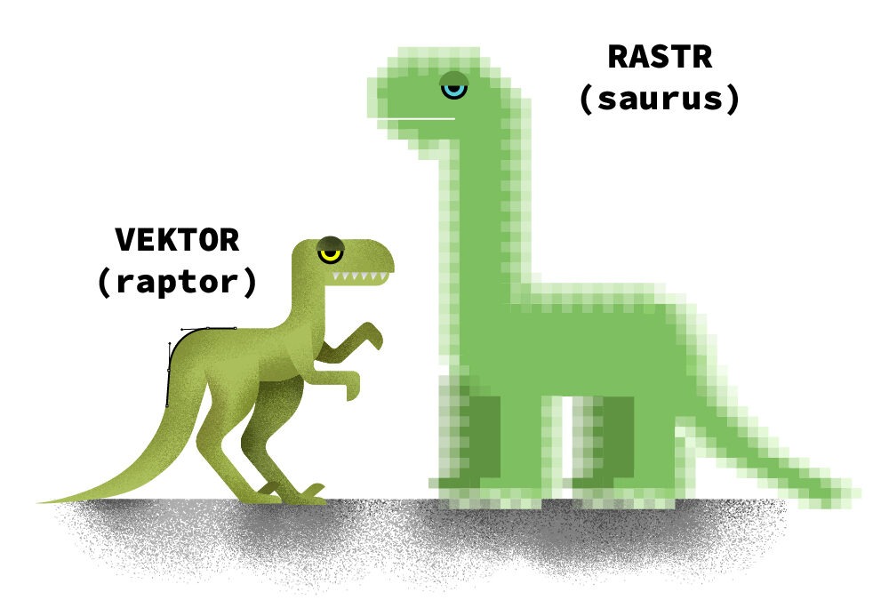 Vektor(aptor) vs rastr(osaurus)