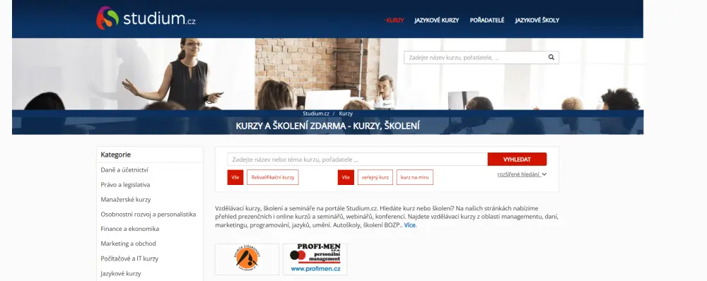 Free online courses at studium.cz