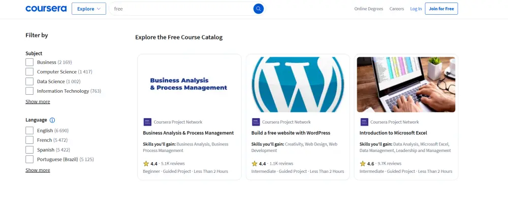 Online courses on coursera